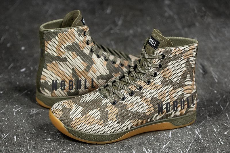 Women's Nobull High-Top Woodland Camo Trainers Olive | SG J2886P